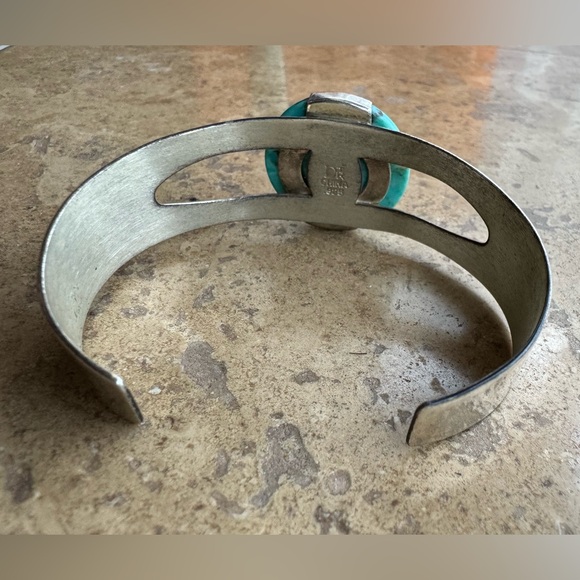 Jay King Turquoise Desert Rose Trading Post 925 sterling cuff - Picture 3 of 5